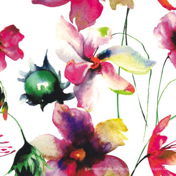 Digitaldruck Polyester Blume Kleid Stoff